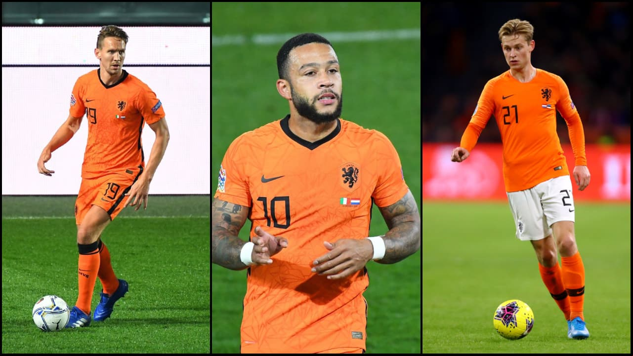 Países Bajos | Luuk De Jong (Sevilla) y Memphis Depay (Olympique) capitalizarían gran parte del ataque respaldados por Frenkie De Jong (Barcelona).