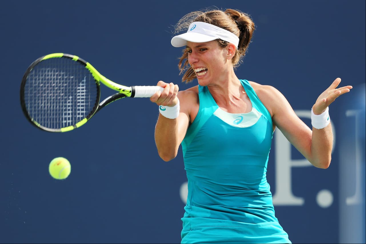 Johanna Konta (7): La inglesa también fue eliminada en la primera ronda a manos de la serbia Aleksandra Krunic.