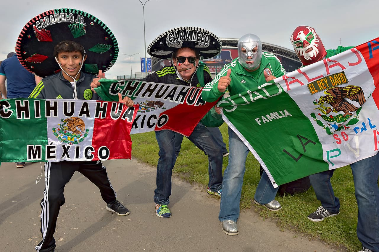 Action photo during the match Mexico vs Rusia corresponding Group A to the FIFA Confederations Cup Russia 2017 at Arena Kazan Stadium, Russia. Foto de accion durante el partido Mexico vs Rusia, Correspondiente al Grupo A de la Copa FIFA Confederaciones Rusia 2017 en el Estadio de Arena Kazan, Rusia, en la foto: Fans 24/06/2017/MEXSPORT/Isaac Ortiz